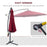 3 meter Cantilever Umbrella Garden Banana Parasol Patio Hanging Sun Shade Wine Red