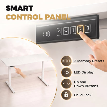 Standing Desk Memory Control Adjustable White