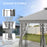 3(m) x 3(m) Double Roof Outdoor Garden Gazebo Canopy Shelter with Netting, Solid Steel Frame, Grey