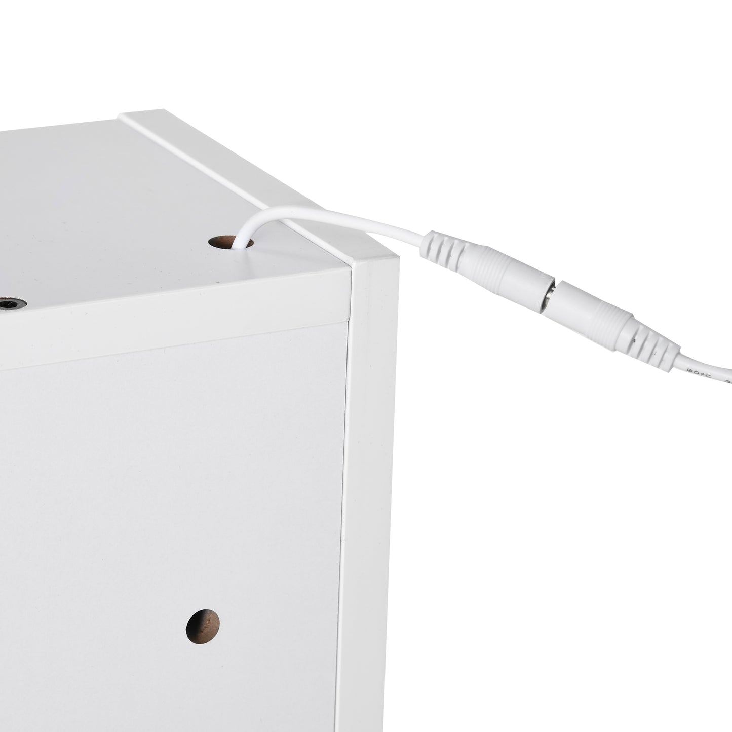 kleankin LED Illuminated Bathroom Mirror Cabinet, Wall-mounted Storage Organizer with Four Open Shelves, Dimmable Touch Switch, White