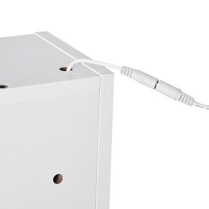 kleankin LED Illuminated Bathroom Mirror Cabinet, Wall-mounted Storage Organizer with Four Open Shelves, Dimmable Touch Switch, White