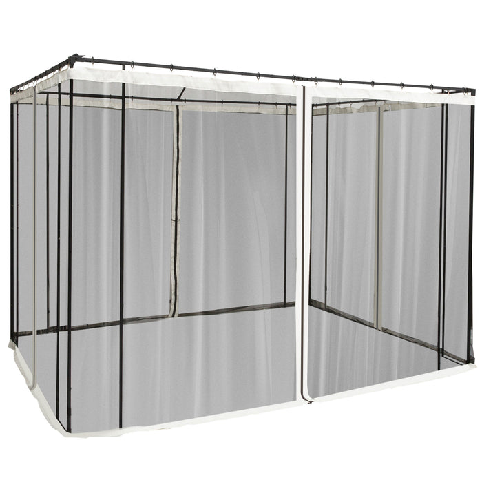 Replacement Mesh Mosquito Netting Screen Walls for 10 x 10ft Patio Gazebo, 4-panel Sidewalls with Zippers (Wall Only, Canopy Not Included)