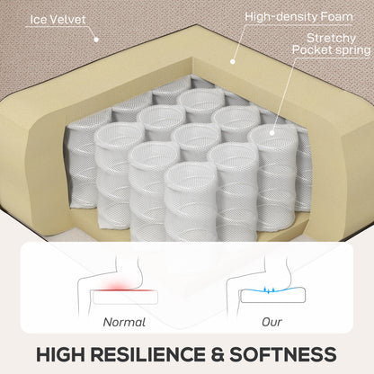 Accent Armchair Home Furniture Retro Tufted Club Wood Fabric, Beige