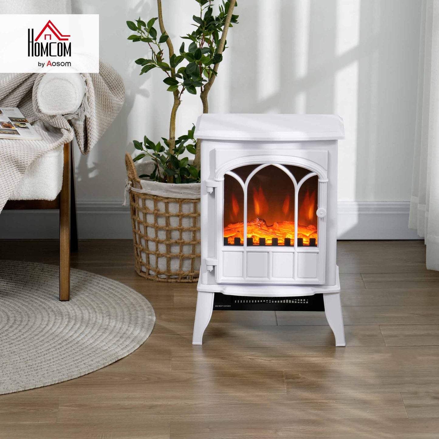 Electric Log Burner with LED Flame Effect 1000W/2000W