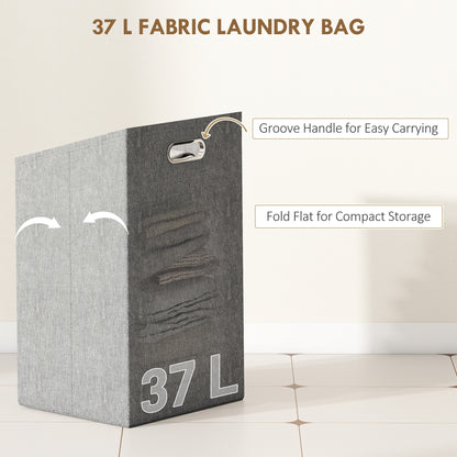 Removable 37L Laundry Hamper with Bamboo Bathroom Storage Cabinet