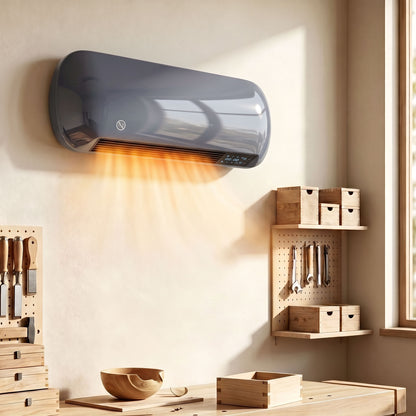 Ceramic Electric Heater 2000W with Fan, Wall Mounted, Grey