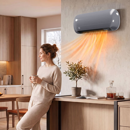 Ceramic Electric Heater 2000W with Fan, Wall Mounted, Grey