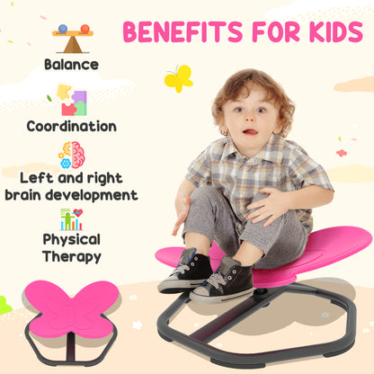 Butterfly-Shaped Kids Swivel Chair, Sensory Spinning Chair, Pink