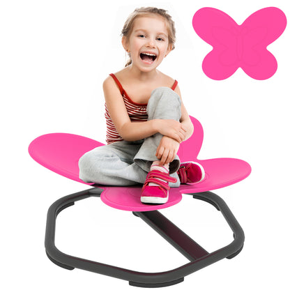 Butterfly-Shaped Kids Swivel Chair, Sensory Spinning Chair, Pink
