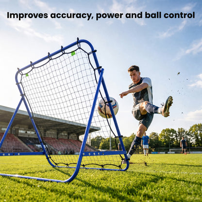 Rebounder Net Adults Football Training Aid Adjustable Blue