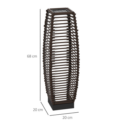 Solar Floor Lamp, Outdoor Garden Lantern Pathway & Decorative Lighting w/ Auto On/Off LED Lights, IP44, for Porch, Yard, Brown