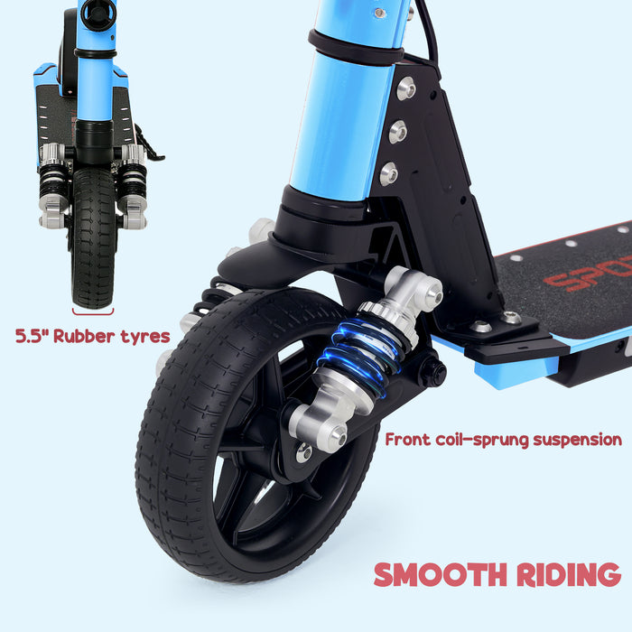 Folding Electric Scooter w/ LED Lights and Display, Blue