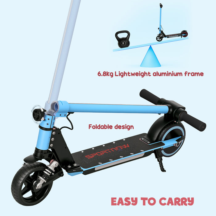 Folding Electric Scooter w/ LED Lights and Display, Blue