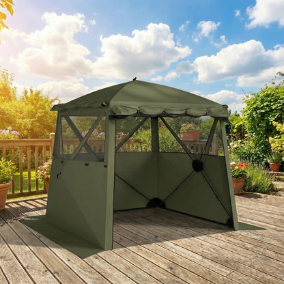 Pop Up Gazebo Waterproof with Awning 2 x 2 m Army Green