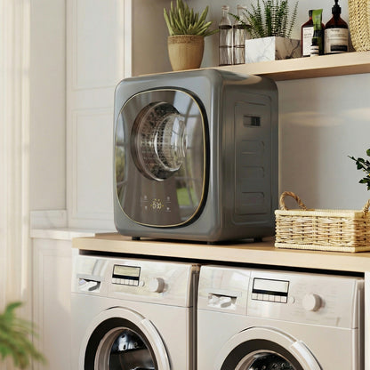 Compact Dryer Machine with 5 Modes, 4kg Small Tumble Dryer, Grey