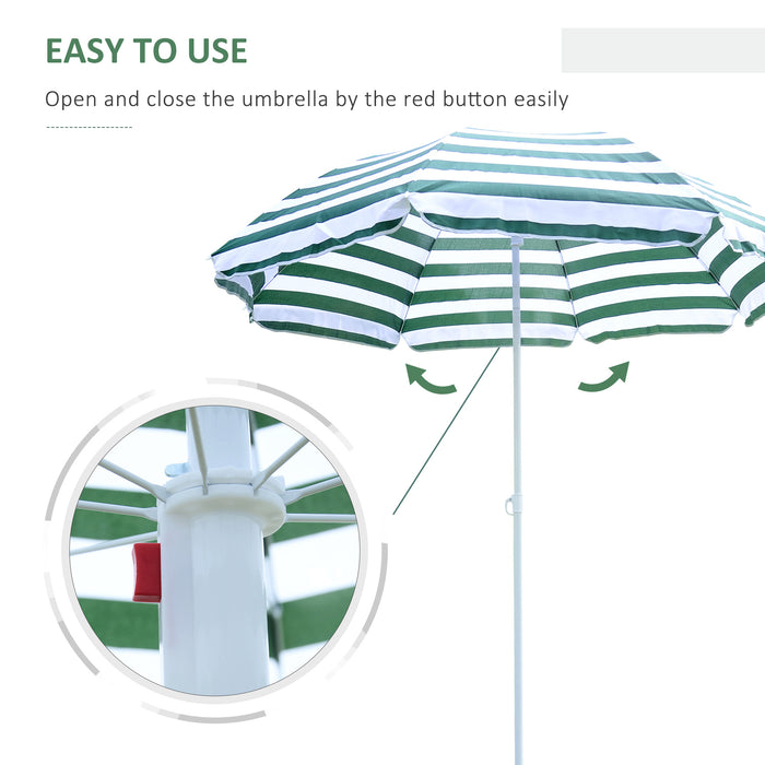 Large 1.8m Patio Garden Beach Sun Crank Umbrella Sunshade Folding Tilt Crank Parasol New