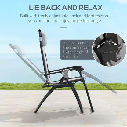 2 Pcs Zero Gravity Lounger Folding Recliner Chair w/ Cup Holder