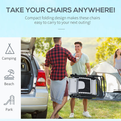 2 Pcs Zero Gravity Lounger Folding Recliner Chair w/ Cup Holder