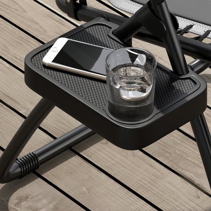 2 Pcs Zero Gravity Lounger Folding Recliner Chair w/ Cup Holder