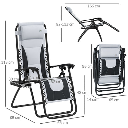 2 Pcs Zero Gravity Lounger Folding Recliner Chair w/ Cup Holder