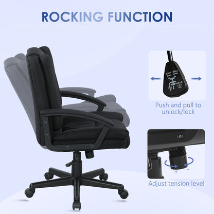 Swivel Executive Office Chair Mid Back Chair w/ Arm, Black