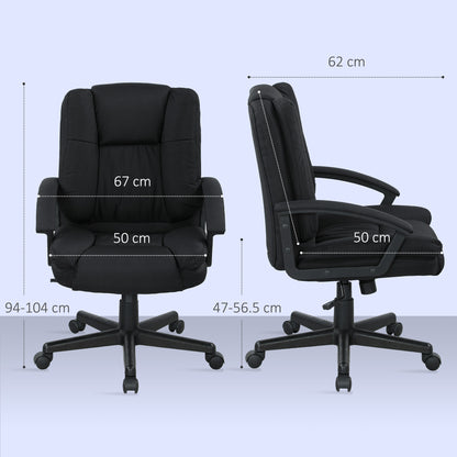 Swivel Executive Office Chair Mid Back Chair w/ Arm, Black