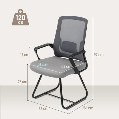 Desk Chair No Wheels, Meeting Chair with Mesh Back for Waiting Room