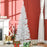 5T Artificial Pine Pencil Slim Tall Christmas Tree with Branch Tips Xmas Holiday D√©cor with Stand White