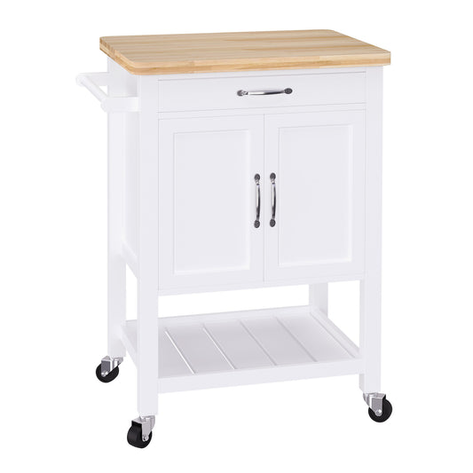 Kitchen Storage Trolley Cart Rolling Wheels Shelves Cupboard W/ Drawer
