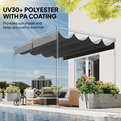 Retractable Pergola Canopy Only for 4 x 3 m Pergola, Dark Grey