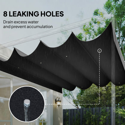 Retractable Pergola Canopy Only for 4 x 3 m Pergola, Dark Grey