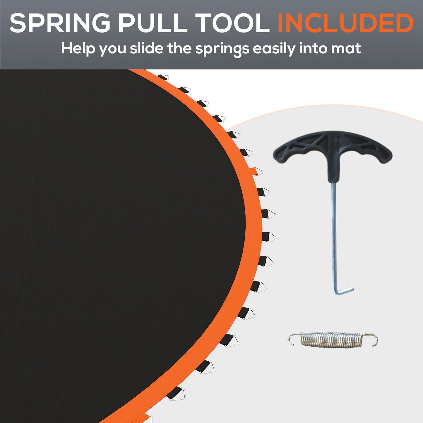 Trampoline Mat with 72 V-Hooks, for 12ft Trampoline, Orange
