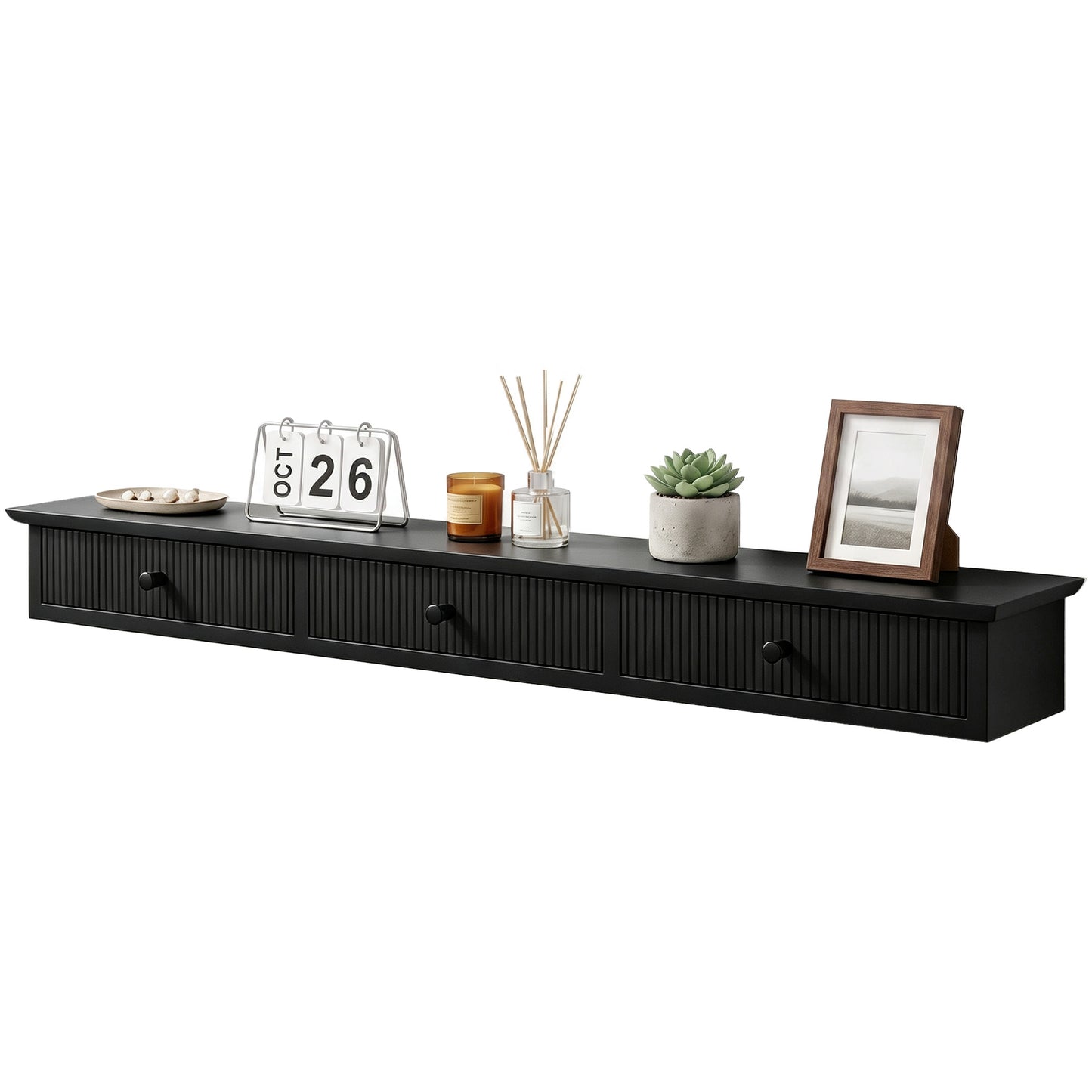 Shelf Wall-Mounted 93 x 15 x 10 cm Black