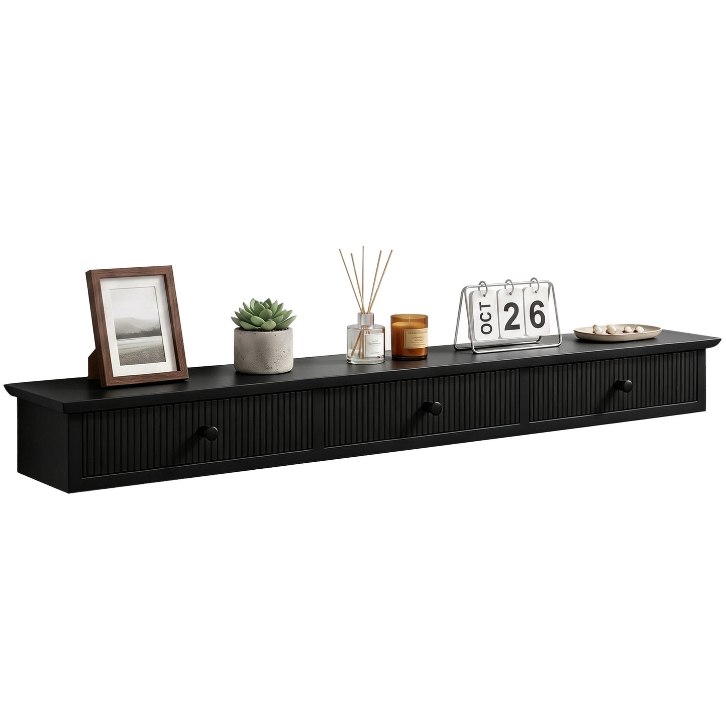 Shelf Wall-Mounted 93 x 15 x 10 cm Black