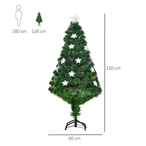 4FT Prelit Artificial Christmas Tree Fibre Optic LED Light Decoration