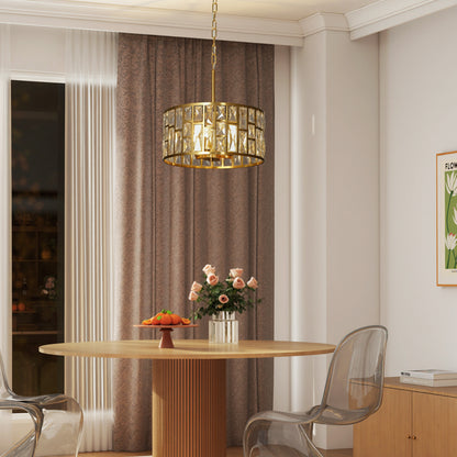 Modern Flush Mount Ceiling Light, Crystal Chandelier for Living Room