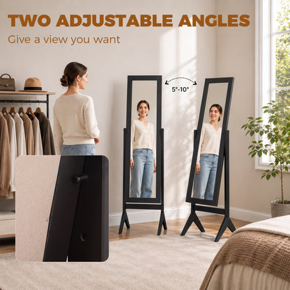 Adjustable Angle Full Length Mirror, Black