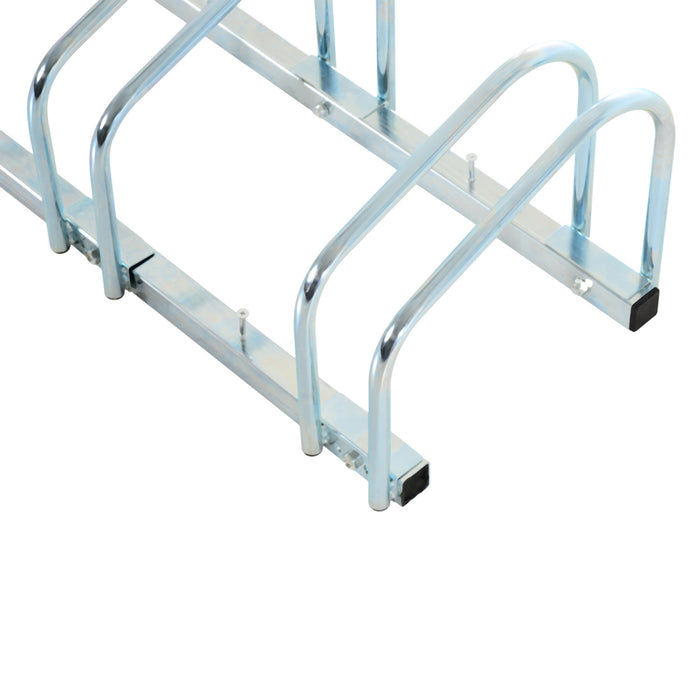 Bike Stand Parking Rack Floor or Wall Mount Bicycle Cycle Storage Locking Stand (5 Racks, Silver)