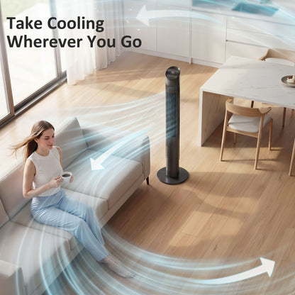 Tower Fan WiFi App Control 101.8 cm Black