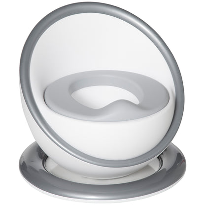 Kids Potty Training Toilet with Brush, Mini Size Training Seat with Removable Inner Pot, Splash Guard, Non-slip Mat, White