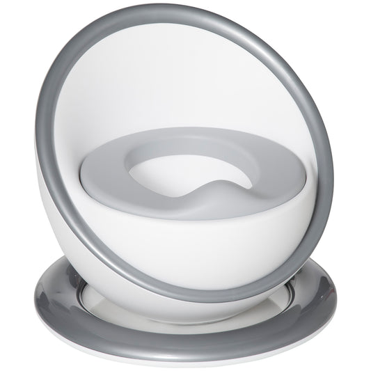 Kids Potty Training Toilet with Brush, Mini Size Training Seat with Removable Inner Pot, Splash Guard, Non-slip Mat, White