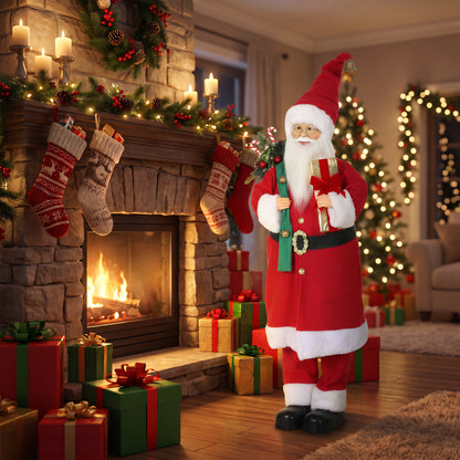 4ft Christmas Singing Dancing Santa Claus with Gift and Sack