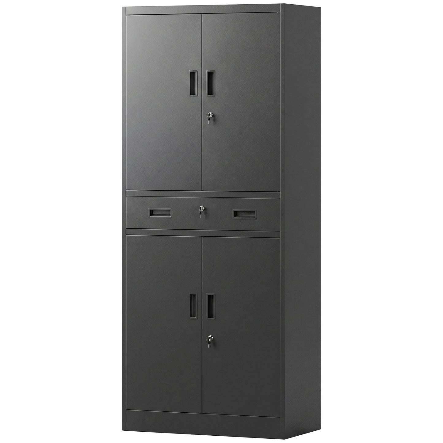 180cm Tall Tool Cabinet, Lockable Metal Storage Cabinet with Drawer