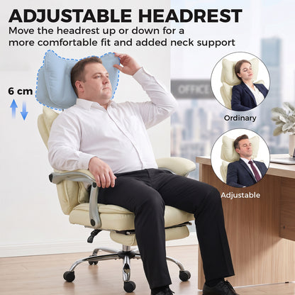 Big and Tall Office Chair with Lumbar Support, Beige