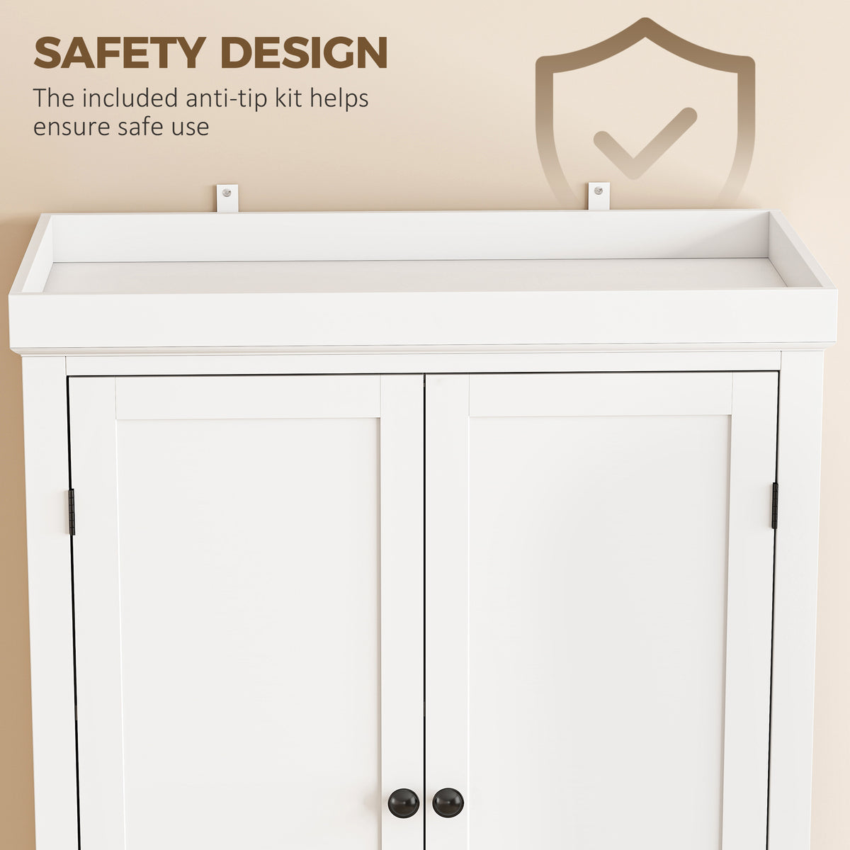 Tall Kitchen Cupboard, 183cm Freestanding Storage Cabinet with Drawer