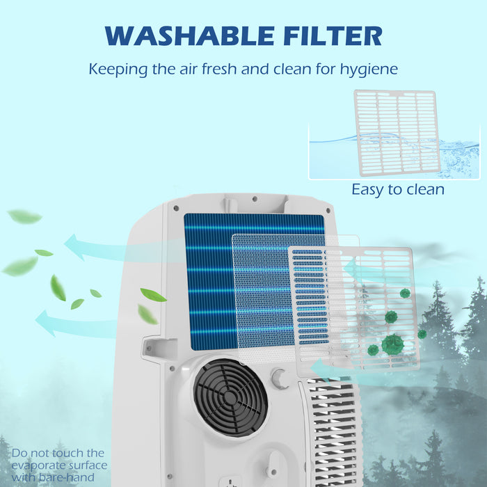 12,000 BTU Mobile Air Conditioner for Room up to 28m¬≤, with Dehumidifier, Quiet Mode, 24H Timer, Wheels, Child Lock