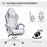 Racing Gaming Chair, Reclining PU Leather Computer Chair with 360 Degree Swivel Seat, Footrest, Removable Headrest and Lumber Support, Purple