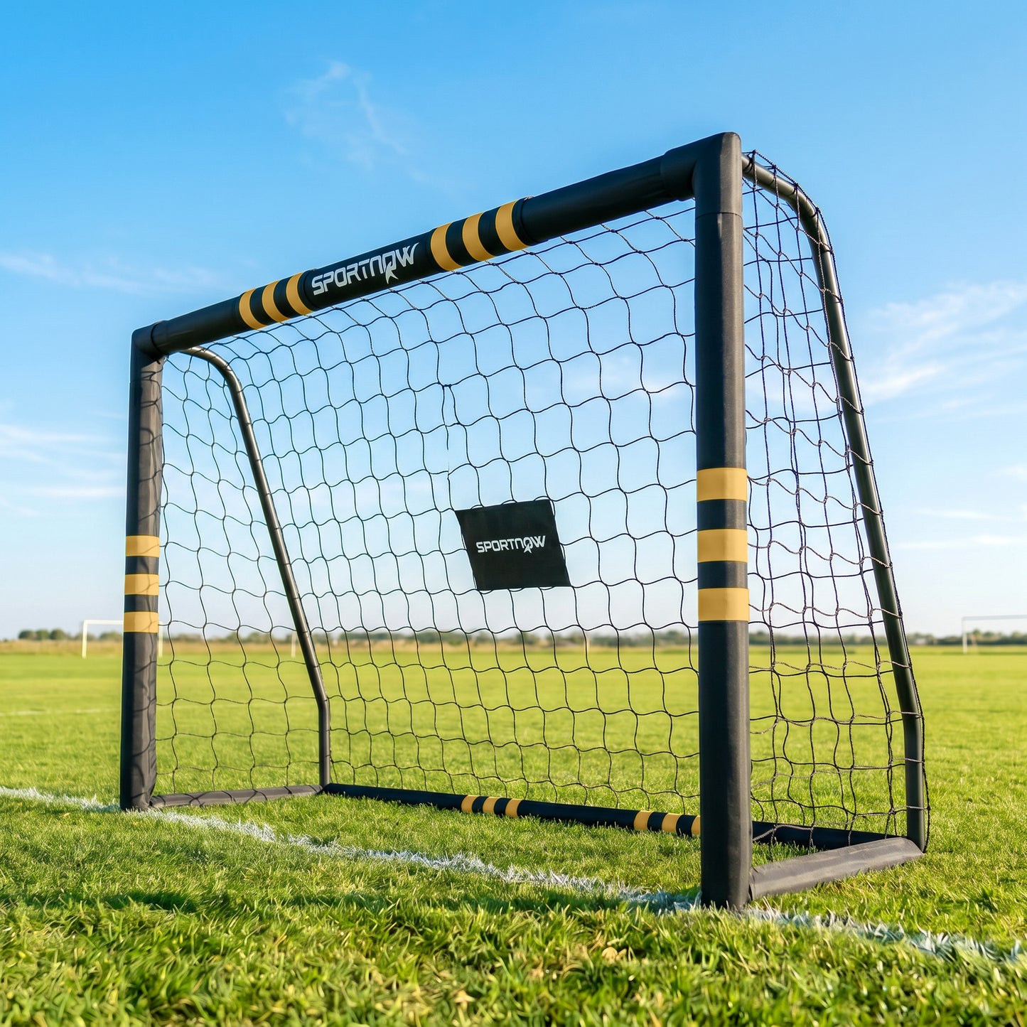 Football Goal, 6 x 4ft Portable Football Net with Thick EPE Foam Padding, PVC Tube Covers, Ground Stakes and Metal Frame, Training Equipment for Garden Indoor Outdoor Play, Easy Assembly