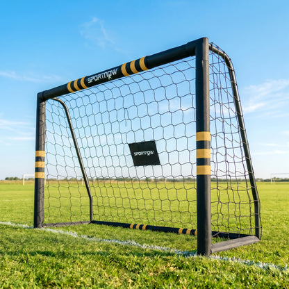 Football Goal, 6 x 4ft Portable Football Net with Thick EPE Foam Padding, PVC Tube Covers, Ground Stakes and Metal Frame, Training Equipment for Garden Indoor Outdoor Play, Easy Assembly