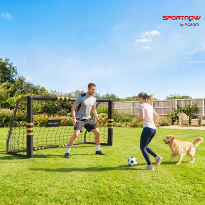 Football Goal, 6 x 4ft Portable Football Net with Thick EPE Foam Padding, PVC Tube Covers, Ground Stakes and Metal Frame, Training Equipment for Garden Indoor Outdoor Play, Easy Assembly